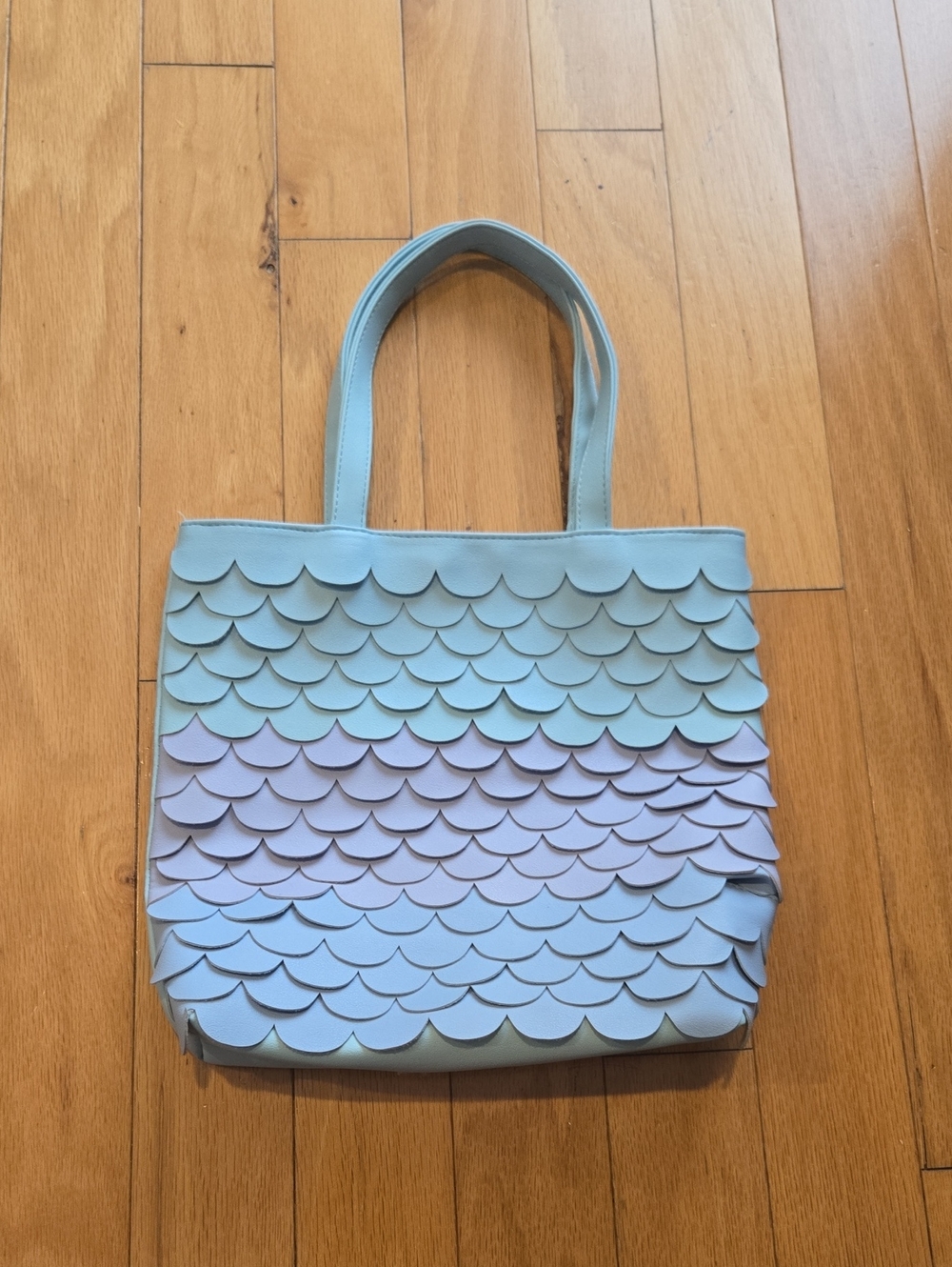 Pastel Blue and Lavender Scallop Tote Bag